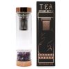 Crystal Glass Tea Infuser Bottle - Rose Gold - Amethyst